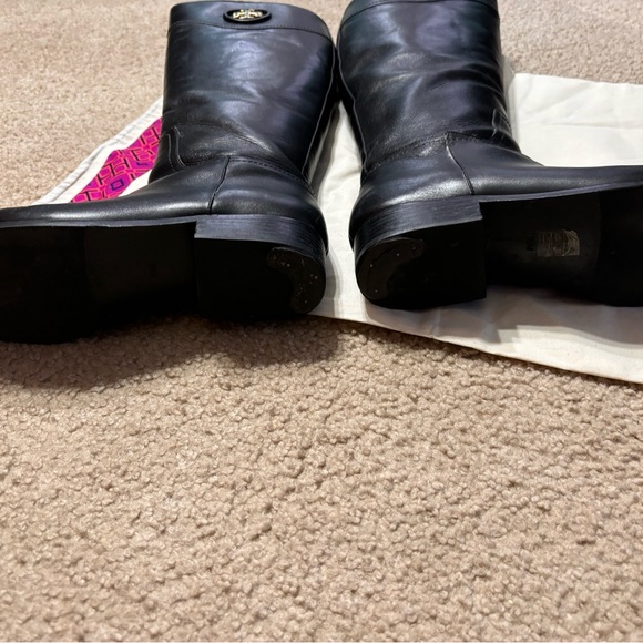 Tory Burch Black Ashlynn Venus Riding Boots - Picture 4 of 7